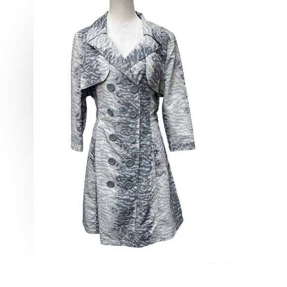 Vertigo Paris Jackets & Blazers - Vertigo Print Trench Coat (NWT) / Size: XL / Color: Blue / Item# 1-21901